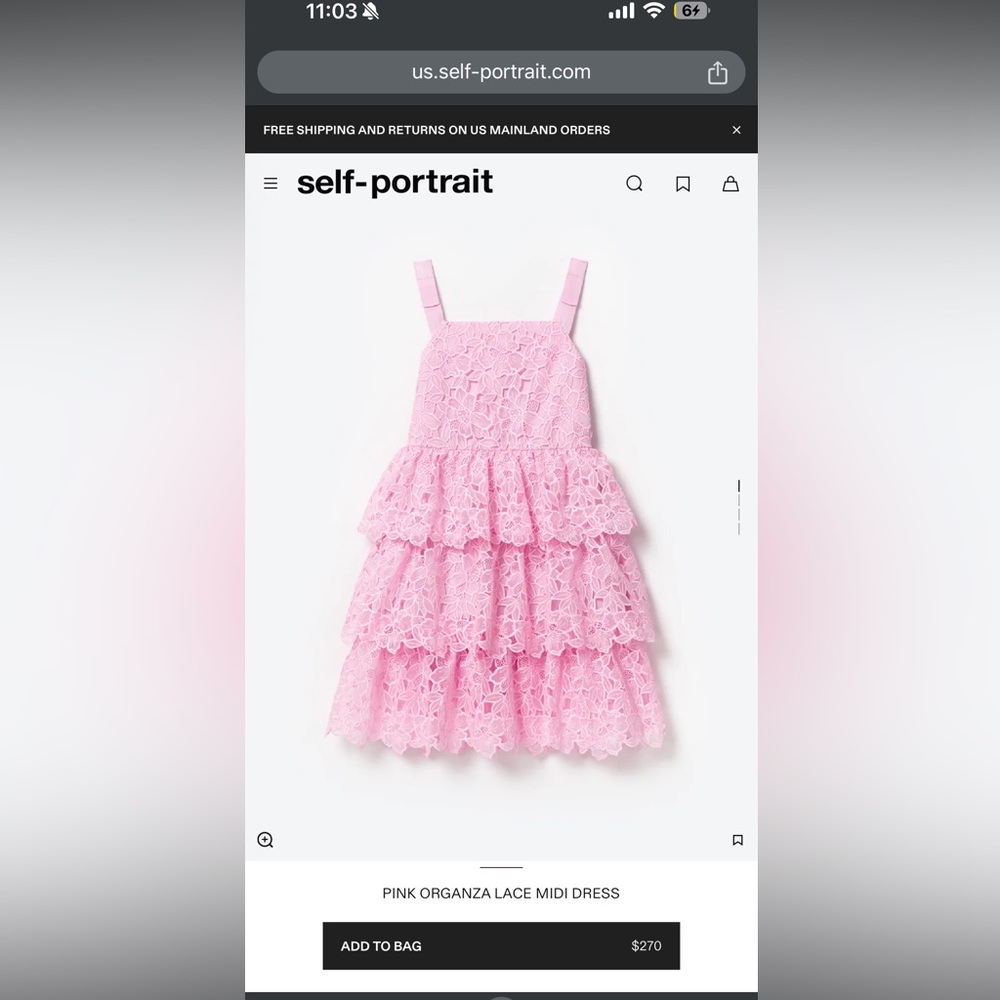 Girl Self portrait PINK ORGANZA LACE MIDI DRESS age 4/5